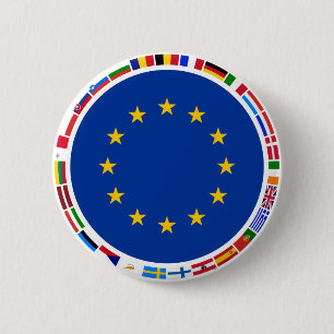 Bóton Redondo 5.08cm Bandeiras da União Europeia