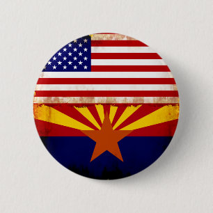 Bóton Redondo 5.08cm Bandeiras dos EUA da arizona