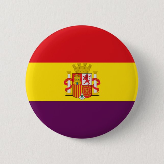 Bóton Redondo 5.08cm Bandera de la República Española (Frente)