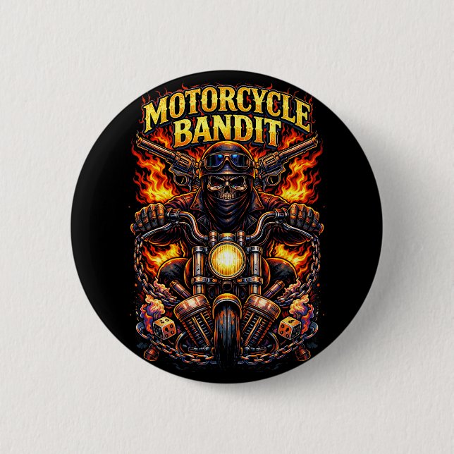Bóton Redondo 5.08cm Bandido de Moto (Frente)