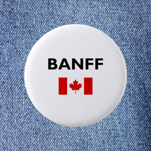 Bóton Redondo 5.08cm Banff Canada Flag Light-Color