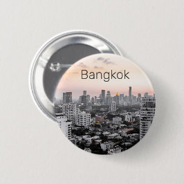 Bóton Redondo 5.08cm Bangkok Skyline Sunset Panorama BKK Tailândia