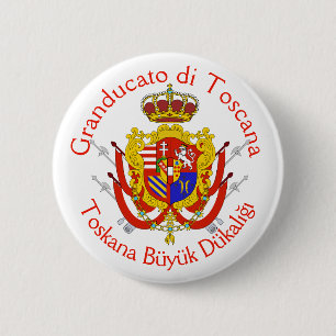 Bóton Redondo 5.08cm Banner vermelho branco Grão-Ducado da Toscana