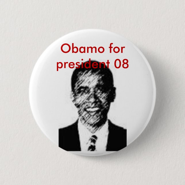 Bóton Redondo 5.08cm barack7, Obamo para presidente 08 (Frente)