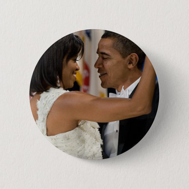 Bóton Redondo 5.08cm Barack e Michelle Obama (Frente)