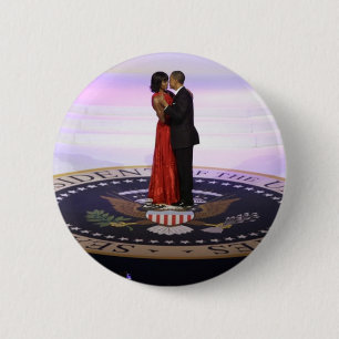 Bóton Redondo 5.08cm Barack e Michelle Obama