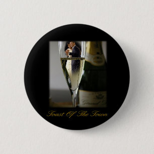 BÓTON REDONDO 5.08CM BARACK & MICHELLE OBAMA:  BRINDE DA CIDADE