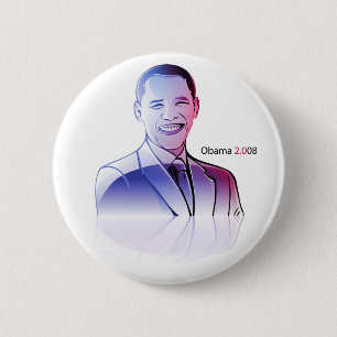 Bóton Redondo 5.08cm Barack Obama 2008 botões