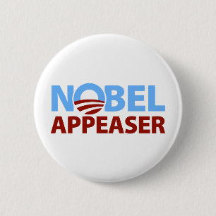 Bóton Redondo 5.08cm Barack Obama: Appeaser de Nobel
