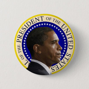 Bóton Redondo 5.08cm Barack Obama - botão presidencial do perfil