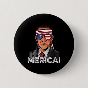 Bóton Redondo 5.08cm Barack Obama Camisa Bandeira Americana Pulseia Usa