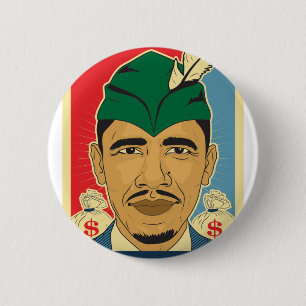 Bóton Redondo 5.08cm Barack Obama Hood Robin Hood Button Barrack Obama.