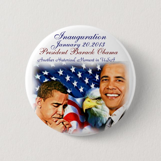 Bóton Redondo 5.08cm Barack Obama Inauguration2013_Button (Frente)