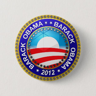 Bóton Redondo 5.08cm Barack Obama para o presidente 2012