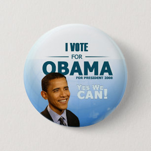 Bóton Redondo 5.08cm Barack Obama para o presidente Botão