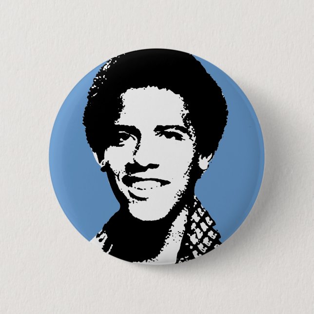 Bóton Redondo 5.08cm Barack Obama retro (Frente)