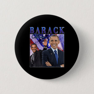 Bóton Redondo 5.08cm Barack Obama Retro Vintage Style