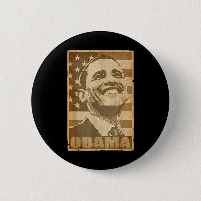 Bóton Redondo 5.08cm Barack Obama Torn Poster (Frente)
