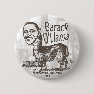 Bóton Redondo 5.08cm Barack O'Llama 2008