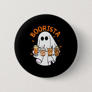 Bóton Redondo 5.08cm Barista Fantasma Café Boorista Halloween Temporada