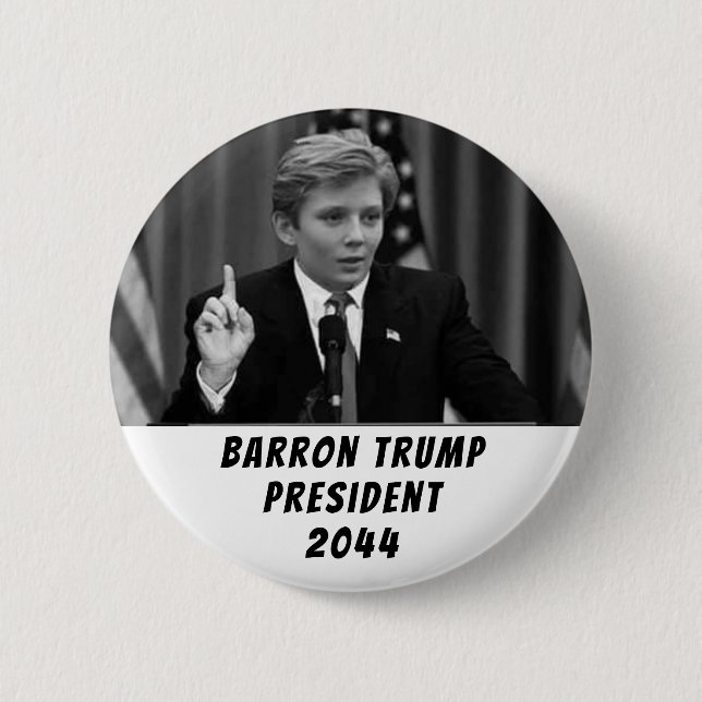Bóton Redondo 5.08cm Barron Trump para presidente (Frente)