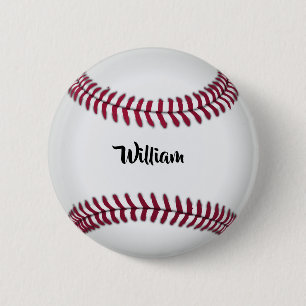 Bóton Redondo 5.08cm Baseball com Nome Personalizado