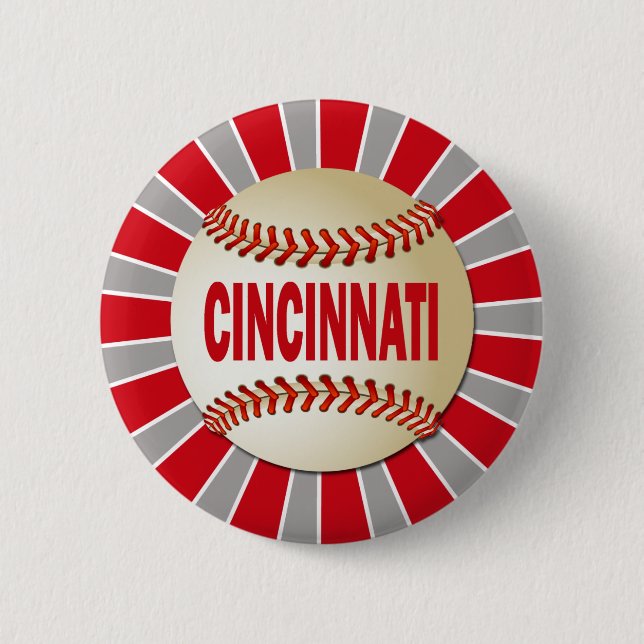 BÓTON REDONDO 5.08CM BASEBOL RETRO DE CINCINNATI (Frente)