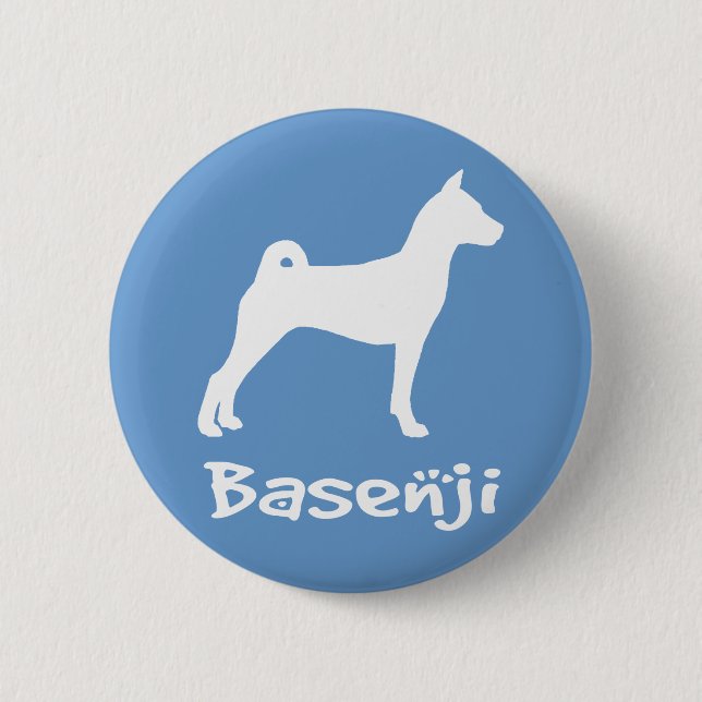 Bóton Redondo 5.08cm Basenji com texto legal (no branco) (Frente)