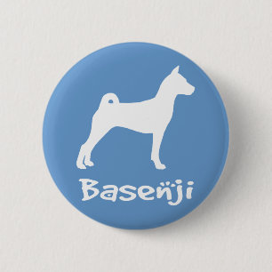 Bóton Redondo 5.08cm Basenji com texto legal (no branco)