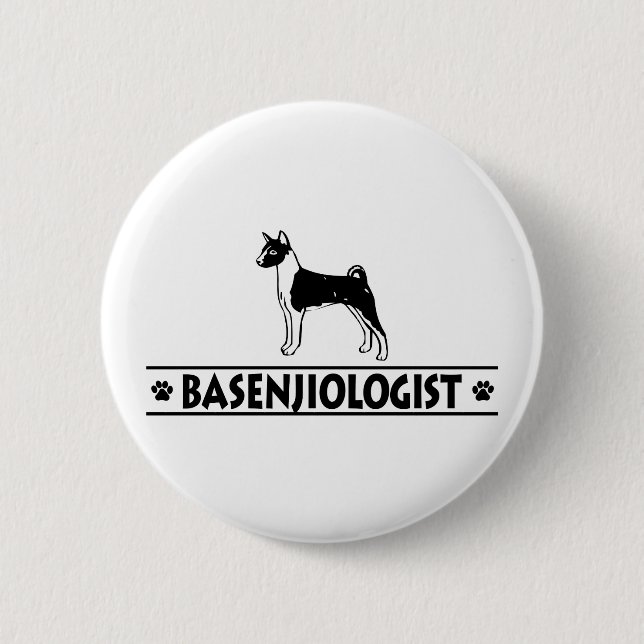Bóton Redondo 5.08cm BASENJI DOG Humorístico (Frente)