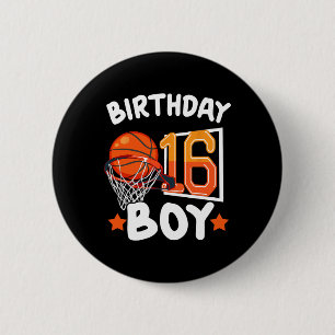 Bóton Redondo 5.08cm Basquete Im 16 Anos 16º Aniversário