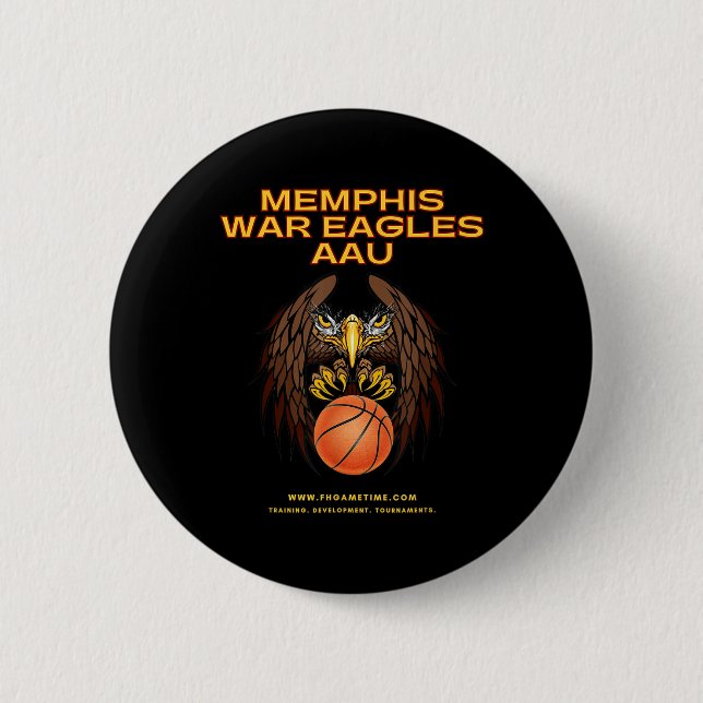 Bóton Redondo 5.08cm Basquete Memphis War Eagles Aau (Frente)