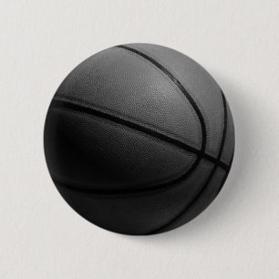 Bóton Redondo 5.08cm Basquete preto e branco