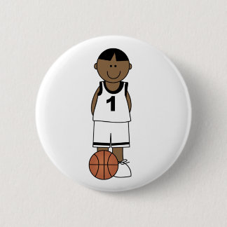 Bóton Redondo 5.08cm Basquetebol do menino do afro-americano