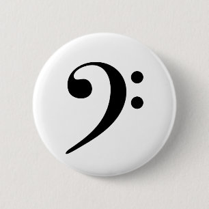Bóton Redondo 5.08cm Bass Clef Music