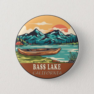 Bóton Redondo 5.08cm Bass Lake California Barco Fish Emblem