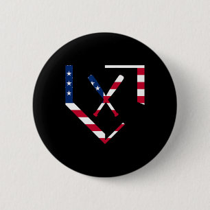 Bóton Redondo 5.08cm Bastões de Beisebol Home Plate Stars And Stripes A