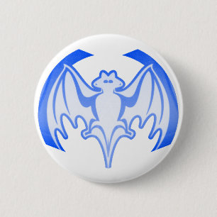 Bóton Redondo 5.08cm Bat Blue Inv The MUSEUM Zazzle Gifts