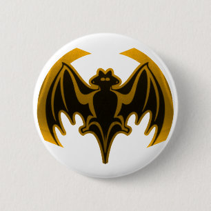 Bóton Redondo 5.08cm Bat Dourado O MUSEUM Zazzle Dons