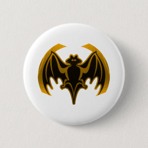 Bóton Redondo 5.08cm Bat Dourado O MUSEUM Zazzle Dons