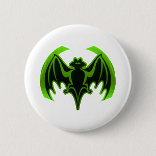 Bóton Redondo 5.08cm Bat Green MUSEUM Zazzle Gifts