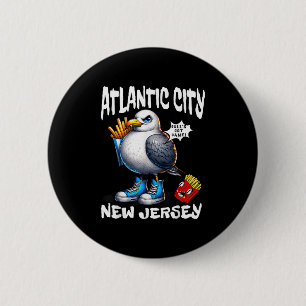 Bóton Redondo 5.08cm Batata Frita de Gaivota de Atlantic City Nova Jers