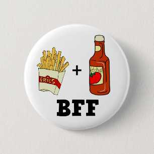 Bóton Redondo 5.08cm Batatas fritas e Ketchup BFF