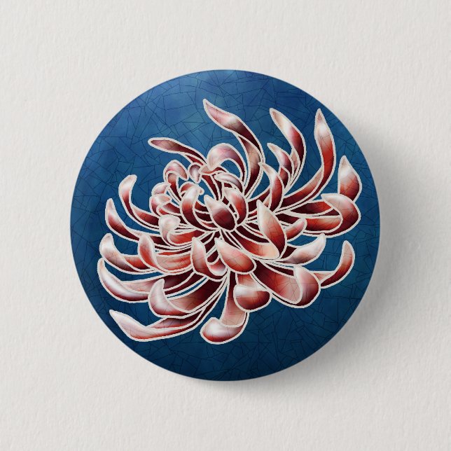 Bóton Redondo 5.08cm Batik Chrysanthemum (Frente)