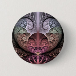 Bóton Redondo 5.08cm Batimento cardíaco, Arte fractal abstrata surreal 
