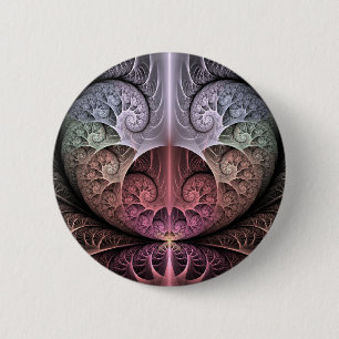 Bóton Redondo 5.08cm Batimento cardíaco, Arte fractal abstrata surreal 