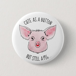 Bóton Redondo 5.08cm Batom num porco