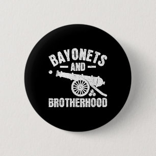 Bóton Redondo 5.08cm Bayonets E Irmandade - Recriação Da Guerra Civil