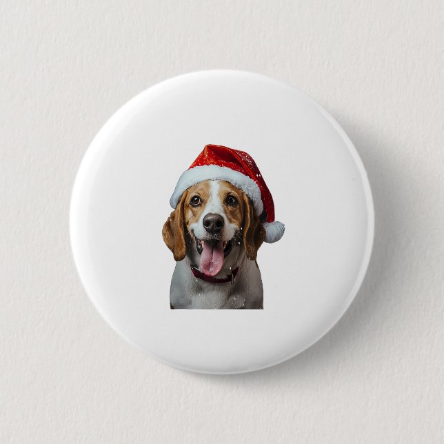 Bóton Redondo 5.08cm Beagle Christmas (Frente)