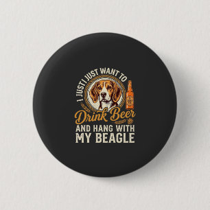 Bóton Redondo 5.08cm Beba Cerveja Beagle Cachorro Cerveja Artesanal Gar